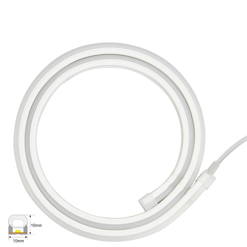 10x10mm vienkrāsu LED neon lenta DC24V 36W 3000K 5m